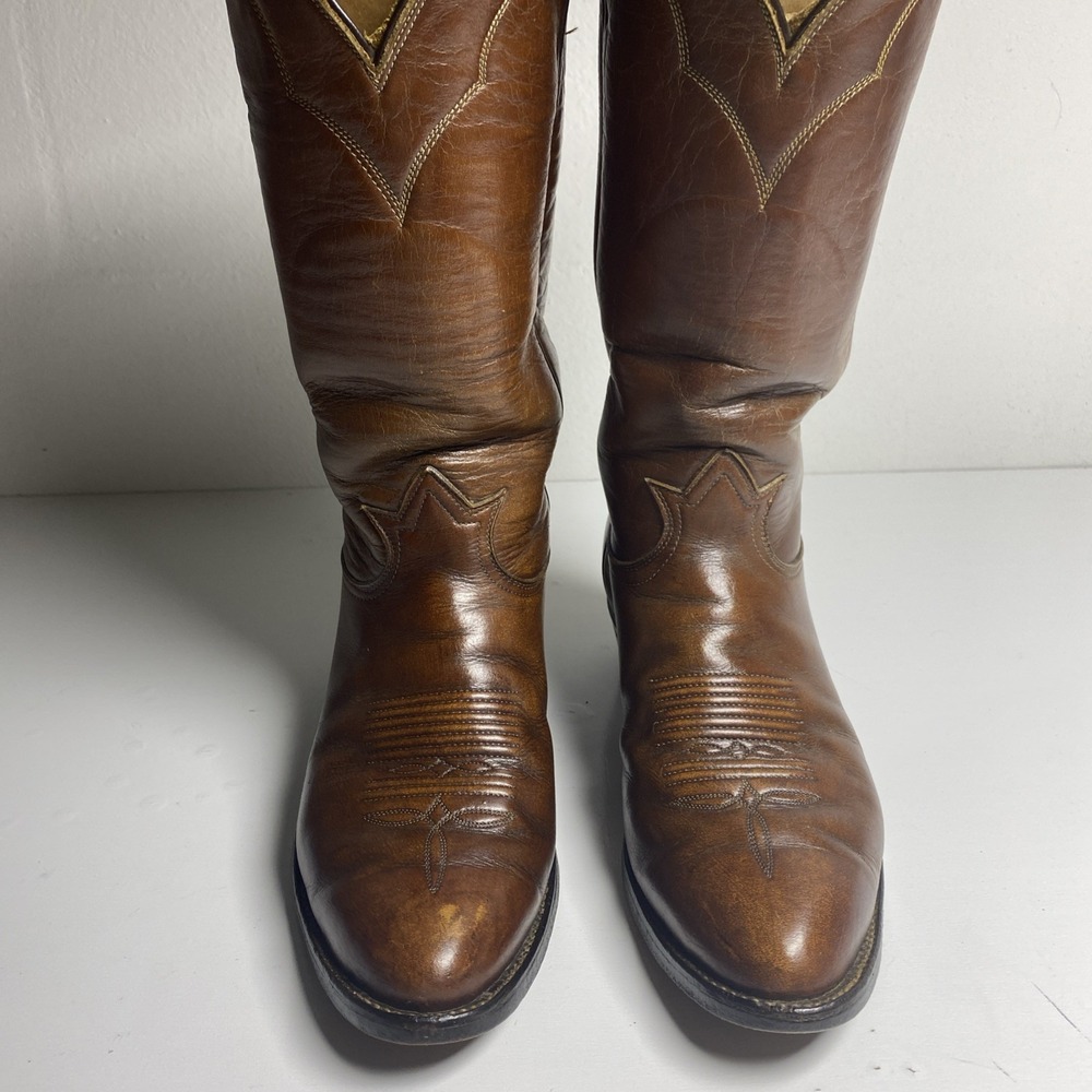 Tony Lama Vintage Women's Size 6.5D Brown Cognac Western Boot Cowgirl